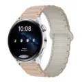 Silicone Magnetic Watch Strap Replacement Band Compatible with Smartwatch Nude Color - 20mm / Milk Tea & Rock White