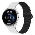 Dual color silicone magnetic loop watch strap replacement for smart watches 20mm 22mm - 20mm / 18# White with Black