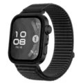 Zwarte geweven smartwatch-band en beschermhoes vervanging geschikt voor fitness. - Zwart