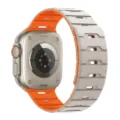Cinturino per orologio in silicone magnetico bicolore compatibile con Apple Watch Ultra. - 44/45/46/49MM Universale / Arancio Stellare