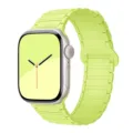 Silicone magnetic watch strap compatible with Apple Watch, soft replacement band in light green. - Neon Yellow