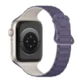 Silicone magnetic watch strap compatible with Apple Watch, cute paw design purple strap. - Fog Purple Match Starlight