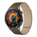 Silicone magnetic watch strap compatible with smart watch, replacement wristband comfortable. - 18mm / Brown Apricot