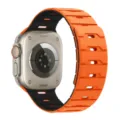Cinturino per orologio in silicone magnetico arancione e nero compatibile Apple Watch Ultra. - 44/45/46/49MM Universale / Arancione e Nero