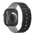 Cinturino per orologio magnetico in silicone compatibile con texture a squame bicolore chic. - 44/45/46/49MM Universale / Nero e Starlight