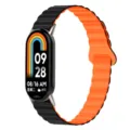 Antallaktiko louraki silikonis magnitiko gia smartwatch me dihromo shediasmo tora. - Xiaomi Band 8/9/10/11 / Μαύρο and Πορτοκαλί