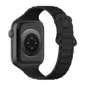 Black silicone magnetic watch band with cute paw clasp compatible with smartwatch variant - Black