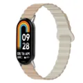 Correa de silicona magnética para pulsera inteligente, banda de repuesto cómoda. - 14mm / Té con leche y blanco roca