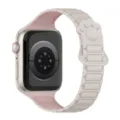 Silicone Magnetic Watch Band for Apple Watch Ultra SE Series, Cute Paw Print Strap 41mm - Starlight with Oxford Pink