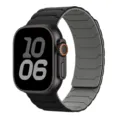 Vervangend siliconen magnetisch bandje voor Apple Watch Ultra en SE, stijlvol en comfortabel. - Zwart + Grijs