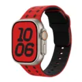 Cinturino per orologio in silicone rosso e nero compatibile con Apple Watch Ultra, sportivo. - Rosso e nero