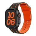 Silikon Uhrenarmband für Apple Watch Ultra Serie, Schwarzes Orangerotes Design. - 44/45/46/49MM / Schwarz und Orange