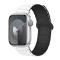 Silicone magnetic watch band replacement for Apple Watch, black and white color variant. - White Black