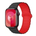 Replacement silicone magnetic watch band and case compatible with smart watch accessories. - Black Red
