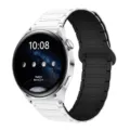 Cinturino per orologio magnetico in silicone di ricambio compatibile smartwatch bianco - 20mm / bianco e nero