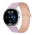 Cinturino per orologio in silicone magnetico compatibile smartwatch rosa viola - 20mm / Viola chiaro e sabbia rosa