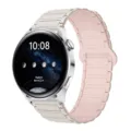 Cinturino per orologio magnetico in silicone di ricambio compatibile con smartwatch Samsung Huawei. - 20mm / Starlight con rosa Oxford