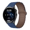 Cinturino per orologio in silicone magnetico compatibile Samsung Huawei blu e marrone. - 20mm / Mezzanotte e cioccolato