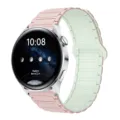 Cinturino per orologio magnetico in silicone compatibile con Samsung e Huawei, rosa e verde. - 20mm / Rosa Oxford e menta chiara