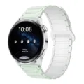 Cinturino per orologio magnetico in silicone compatibile smartwatch, verde chiaro e bianco. - 20mm / Menta Chiara & Bianco
