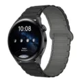 Cinturino per orologio in silicone magnetico nero compatibile con smartwatch, ricambio. - 20mm / Nero e Grigio