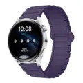 Smartwatch con cinturino in silicone magnetico viola e cassa argentata, accessorio. - 18mm / Viola nebbia