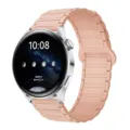 Cinturino per orologio magnetico in silicone rosa, compatibile con smartwatches eleganti. - Sabbia Rosa / 18mm