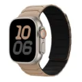 Siliconen magnetische horlogeband vervanging voor Apple Watch Ultra serie, duurzaam. - Melkthee + zwart