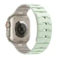 Cinturino magnetico in silicone compatibile con smartwatch, design bicolore con squame di drago. - 44/45/46/49MM Universale / Menta chiaro con galassia