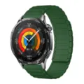 Silicone magnetic watch strap replacement compatible with Huawei GT smartwatch green - 18mm / Clover