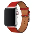Red leather replacement watch band compatible with Apple Watch, premium strap with buckle. - 38/40/41/10th Gen 42MM / Red Marble