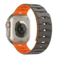 Cinturino per orologio in silicone magnetico bicolore, ricambio arancione e grigio. - 44/45/46/49MM Universale / Grigio e Arancione