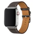 Brown leather watch band compatible with Apple Watch, featuring durable PU leather and metal buckle. - 38/40/41/10th Gen 42MM / 4# Taupe