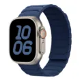 Dark blue silicone magnetic watch strap replacement compatible with smart sports watch devices. - 22mm / Midnight Blue