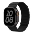 Zwarte siliconen magnetische horlogeband voor Apple Watch Ultra SE, duurzaam armor bandje. - Zwart