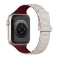 Silicone magnetic watch band with cute paw design, replacement strap compatible with smart watch. - Starlight & Wine Red