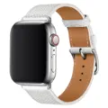 White PU leather watch strap compatible with Apple Watch Series Ultra SE. Elegant band. - White