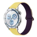 Smartwatch siliconen band compatibel met Huawei horloge, stijlvolle gele paarse horlogeband. - Cremé Geel met Nieuwe Pruim