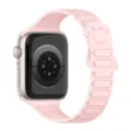 Pink silicone magnetic watch strap with cute paw design, compatible with smart watch models. - Official Bright Pink