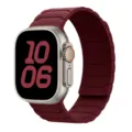 Vervangende siliconen magnetische horlogeband compatibel voor Apple Watch Ultra serie en horloges. - Bordeauxrood