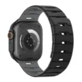 Cinturino per orologio in silicone magnetico bicolore compatibile con design ultra - 44/45/46/49MM Universale / Nero e Grigio