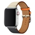 Multi-color PU leather watch band replacement strap compatible with Apple Watch Ultra SE series. - 9# Indigo Pink White