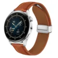 Cinturino magnetico in pelle marrone per smartwatch, elegante cinturino di ricambio. - Fibbia Argentata 20MM / marrone chiaro