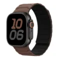 Siliconen Magnetische Horlogeband en Beschermhoes Compatibel met Smartwatch Bruin - Chocolade + zwart