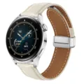 Cinturino per orologio magnetico in pelle di alta qualità compatibile con smartwatch elegante. - Fibbia Argentata 20MM / Bianco