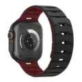 Cinturino per orologio in silicone magnetico bicolore compatibile con Apple Watch Ultra, nero e rosso. - 44/45/46/49MM Universale / Nero e Rosso Vino