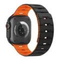 Cinturino per orologio in silicone magnetico nero arancione per Apple Watch Ultra - 44/45/46/49MM Universale / Nero & Arancione