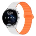 Ανταλλακτικό Λουράκι Smartwatch Σιλικόνης Μαγνητικό Λευκό Πορτοκαλί Για Έξυπνο Ρολόι - 20mm / 29# Λευκό με Πορτοκαλί