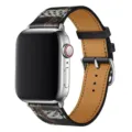 Replacement PU Leather Watch Band Strap for Apple Watch Series Ultra SE Black Brown Design - 18# Black Print