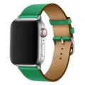 Green PU leather replacement strap compatible with Apple Watch Ultra SE, stylish band. - Bamboo Green